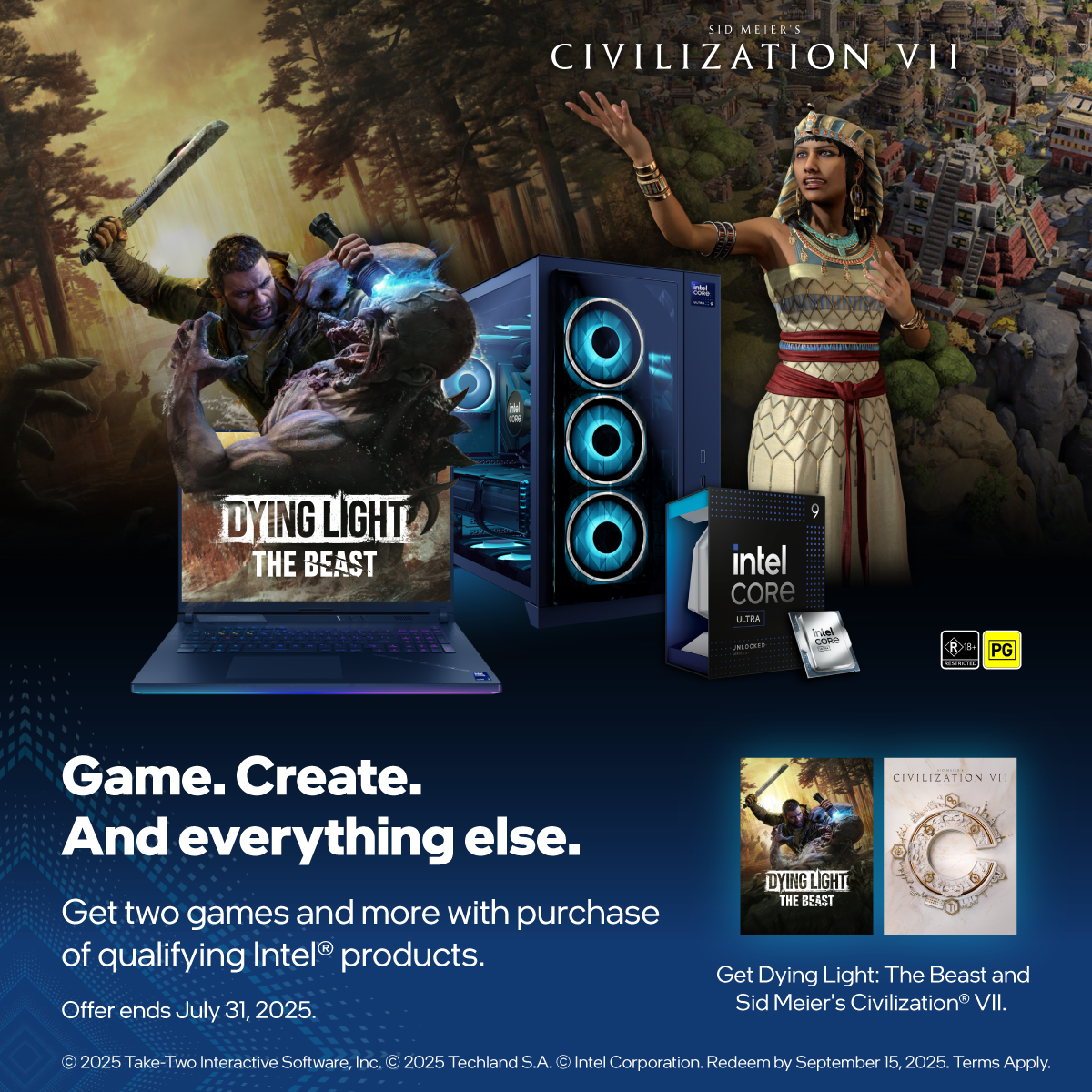 Intel Spring Bundle: Dying Light: The Beast & Sid Meier's Civilization® VII