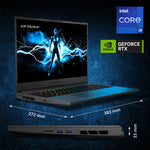 Erazer Major X20 gaming laptop front angle view with a wide 16-inch display and robust build