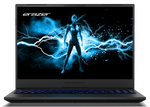 Erazer Major X20 gaming laptop front view with illuminated keyboard